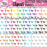 Unicorn Digital Paper Backgrounds Clipart with Glitter