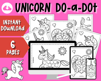 Preview of Unicorn Do-a-Dot Coloring Sheets