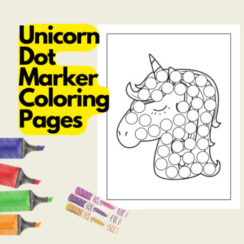 Unicorn Dot Marker Coloring Pages: Printable PDF Coloring Activity