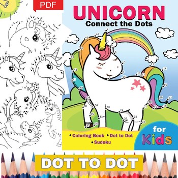 Preview of Unicorn Dot To Dot-Connect the dots: Unicorn printable activity for kids
