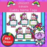 Unicorn Editable Cubby Name Tags