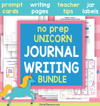 Preview of Unicorn Journal Writing Prompts: Creative Writing Bell Ringers Narrative Diary