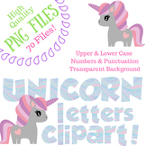 Unicorn Iridescent Foil Letters Clip Art