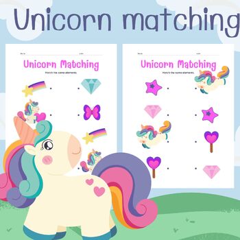 Preview of Unicorn Matching Worksheet