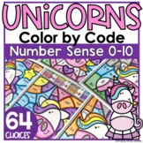 Unicorn Math Coloring Pages Worksheets Number Sense Activities 