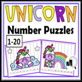 Unicorn Math Number Order Puzzles 1-20