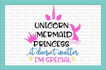 Unicorn Mermaid Princess Svg cutting design by ...
