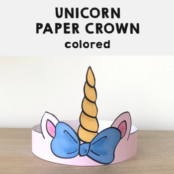 Unicorn Paper Crown Printable Fairytale Animal Craft Activity for Kids