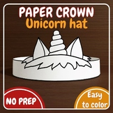 Unicorn Paper Crown Printable Headband Coloring Craft Acti