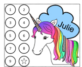 Unicorn Punch Card (Color and B&W)