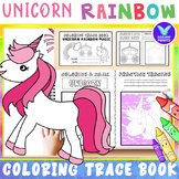 Unicorn Rainbow Magic Coloring Tracing Activities Packet M