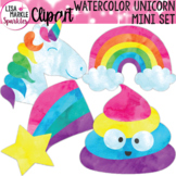 Unicorn Rainbow Poop Emoji Clipart Watercolor