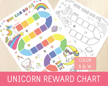 Preview of Unicorn Reward Chart, Sticker Chart, Behavior, Goals, Potty Training Chart