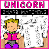 Unicorn Shape Match Worksheets 
