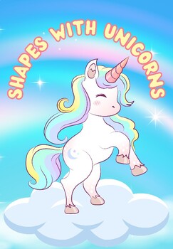 Preview of Unicorn Shapes Worksheets With Poster - FREE download