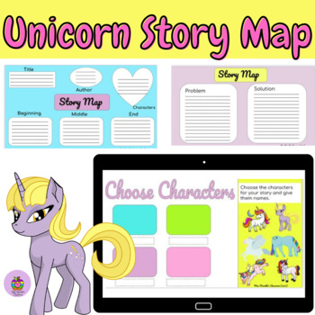 Preview of Story Map Graphic Organizers and Writing Sheets- National Unicorn Day