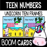 Unicorn Teen Numbers Ten Frames Digital Task Cards, BOOM Cards