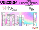 Unicorn Themed Math Fluency Game (Division 0-7)