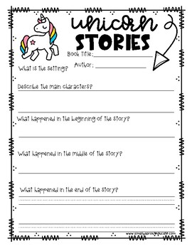 Unicorn Themed Story report by Mrs Grauer | Teachers Pay Teachers
