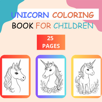 Preview of Unicorn coloring book for kids