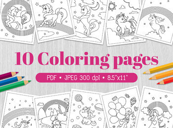 Preview of Unicorn coloring page,unicorn coloring pages for kids,kids coloring book