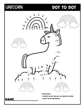 Unicorn Dot to Dot Colouring Book for Kids Ages 4-8: Unicorn