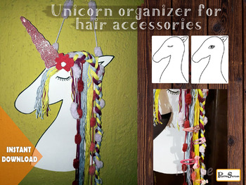 Preview of Unicorn organizer for hair accessories, Homeschool DIY craft resource