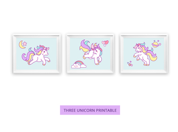 Preview of Unicorn posters - art poster - kids poster -birthday poster- Ready to print