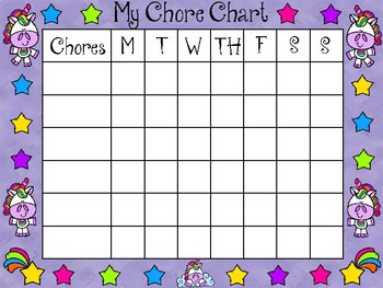 Kids Chore Chart Printable - Blue - Juju Sprinkles