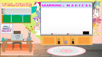 Preview of Unicorn themed Virtual Classroom Background