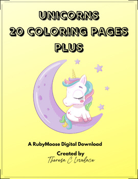 Preview of Unicorns, 20 Coloring Pages PLUS/Unicorns to Color/Mythical Unicorns