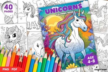 Unicorn Coloring Book: For Kids Ages 4-8 - 100 Coloring Pages, 8. 5 X 11 Inches [Book]