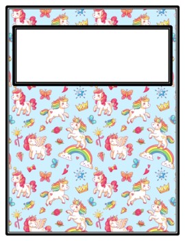 Preview of Unicorns, Fairy Tales, Fantasy Binder Cover and Spines, Back to School Printable