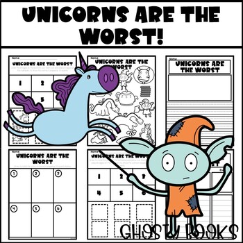 Preview of Unicorns are the Worst Writing Response Coloring Sequencing Activity