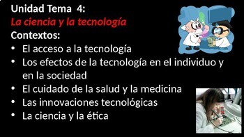 Preview of Unidad Tema 4 La ciencia y la tecnología SPANISH AP