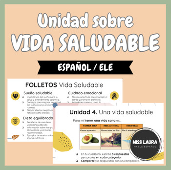 Preview of Unidad completa sobre VIDA SALUDABLE (ELE, Español, Spanish) - Proyecto incluido