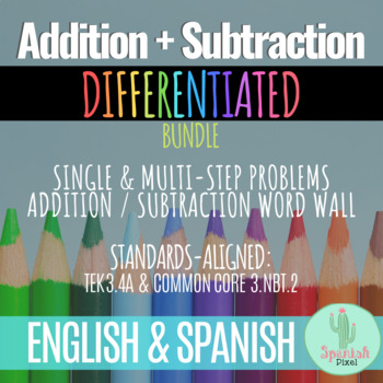 Preview of Unidad de Problemas Suma y Resta / (Addition and Subtraction Problems Bundle)