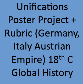 Preview of Unifications Poster Project(Germany, Italy, Aus. Empire) 18th C. Global History