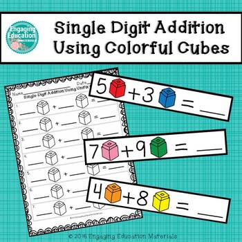 Single Digit Addition Using Colorful Cubes