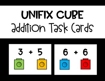 Math Teaching  supplies Cards for Learning Center 60 Cards UNIFIX ADDITION 