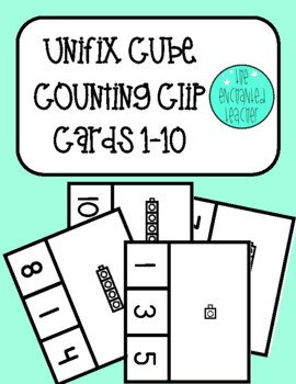 Preview of Unifix Cube Counting Clip Card Task Cards Numbers 1-10