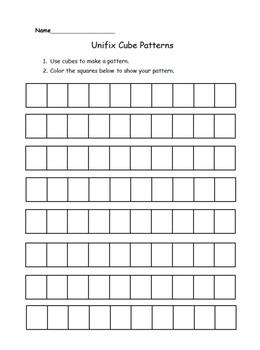 Unifix Cube Pattern Worksheet Everyday Math Unit 3 by 1st Grade Teach