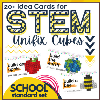 Preview of Unifix Cube STEM BIN Challenge Cards for Maker Space