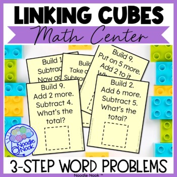 Preview of Unifix Cubes 3-STEP Addition and Subtraction Task Card Activity