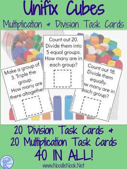 Preview of Unifix Cubes- Multiplication and Division Task Cards