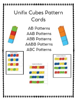 Preview of Unifix Cubes Pattern Cards, AB, ABB, ABC