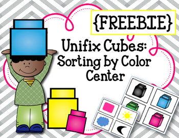 Preview of {FREEBIE} Linking Cubes. Sort by Color. Math Center. Interlocking counting block