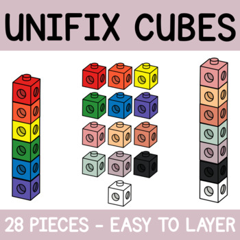 Preview of Unifix Linking Cubes | Snap Cube Clipart COMMERCIAL USE