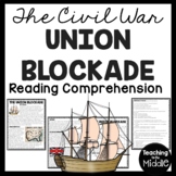 Union Blockade Reading Comprehension Worksheet Civil War A