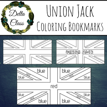 Preview of Union Flag Printable Coloring Bookmark